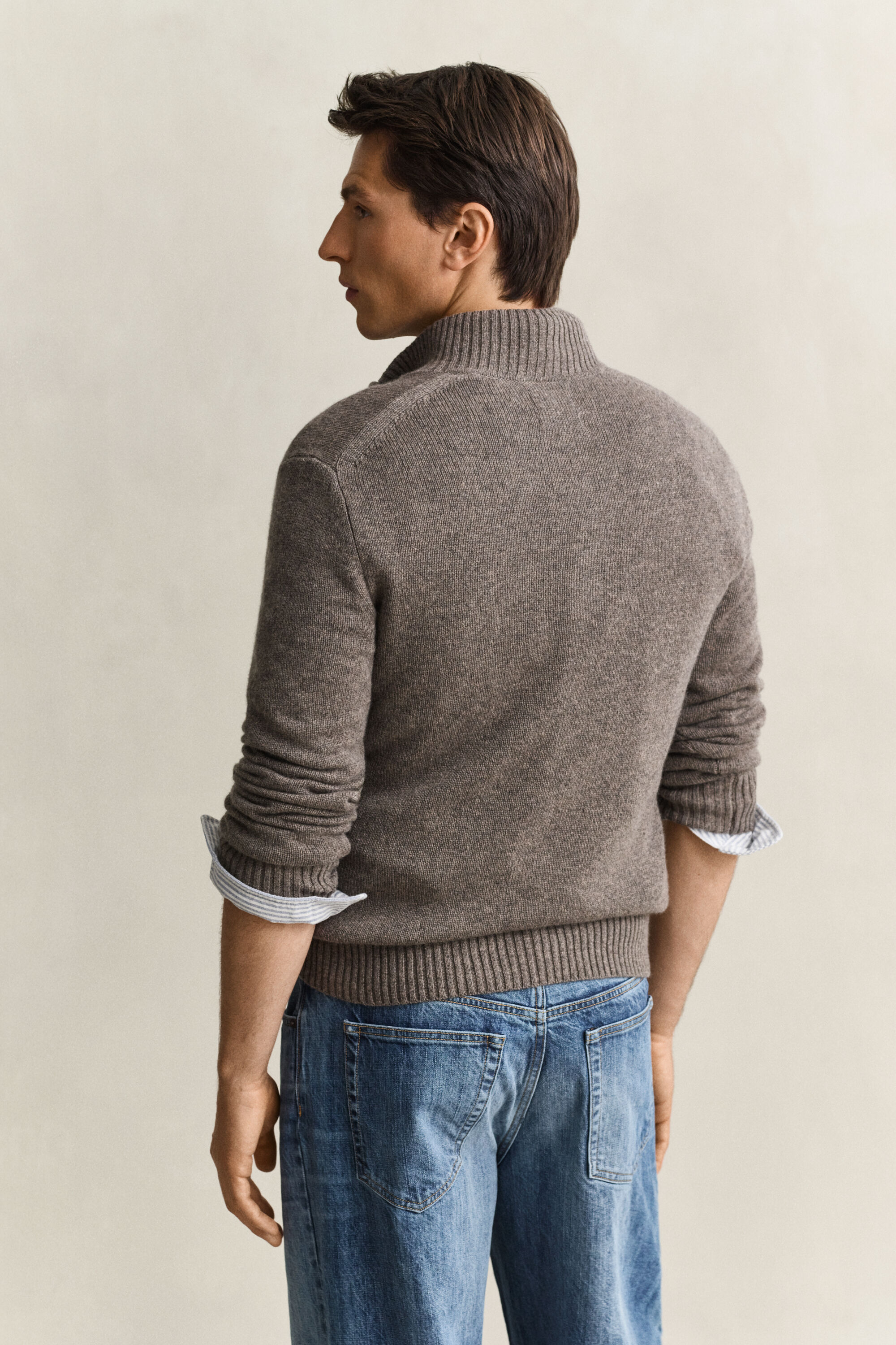 Kashmirtröja med half-zip