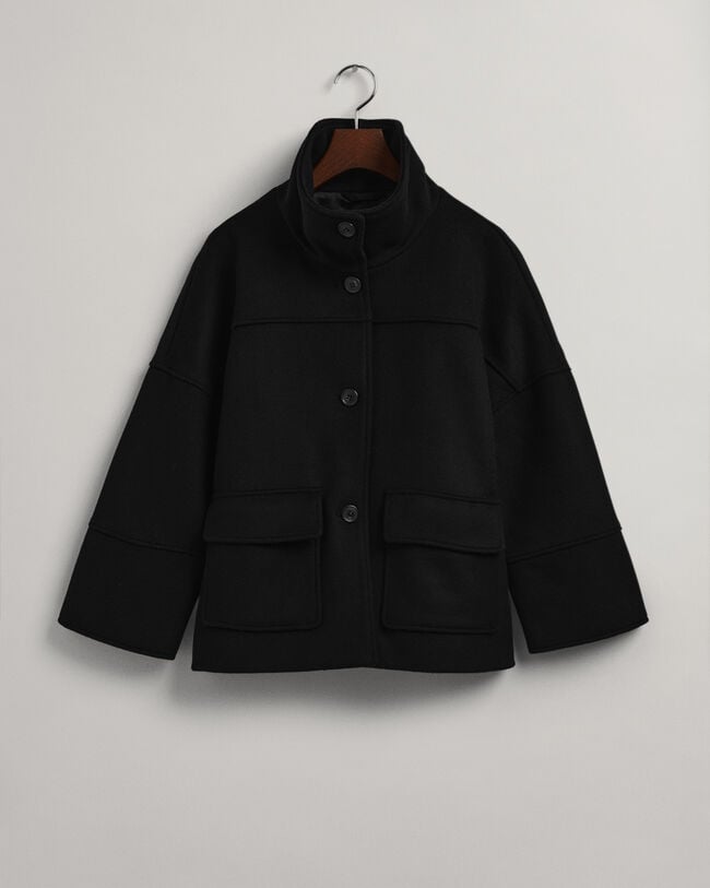 Cropped jacka i ullblandning