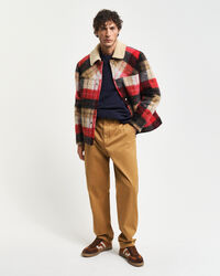 Regular fit chinos i borstad bomull