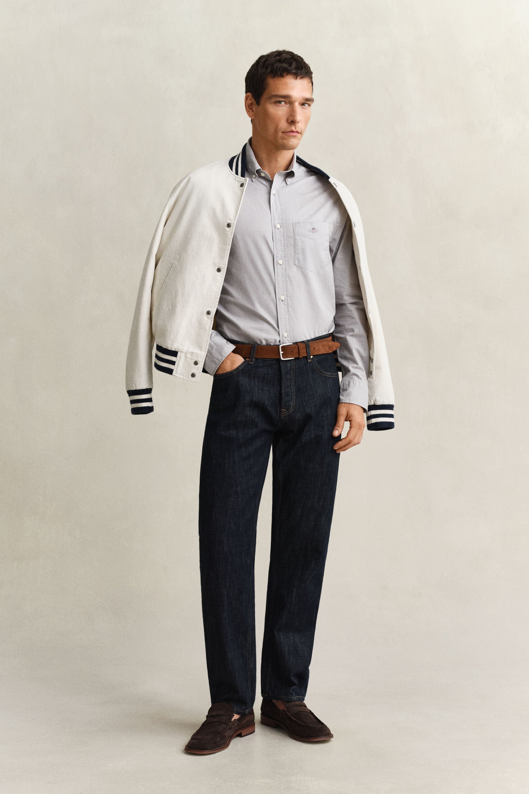 Regular fit klassisk poplinskjorta