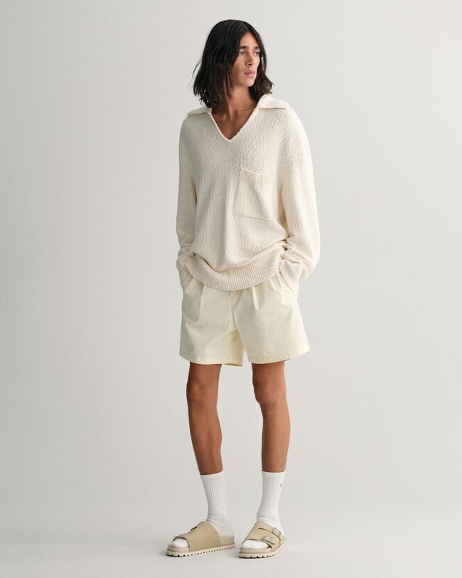 Relaxed fit shorts med veck