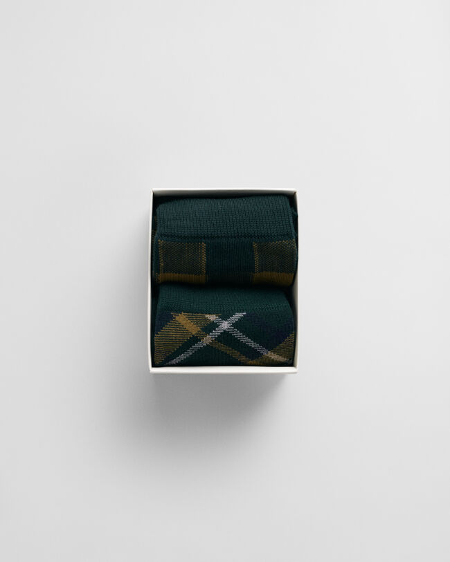 Tv&aring;pack rutiga strumpor i presentf&ouml;rpackning