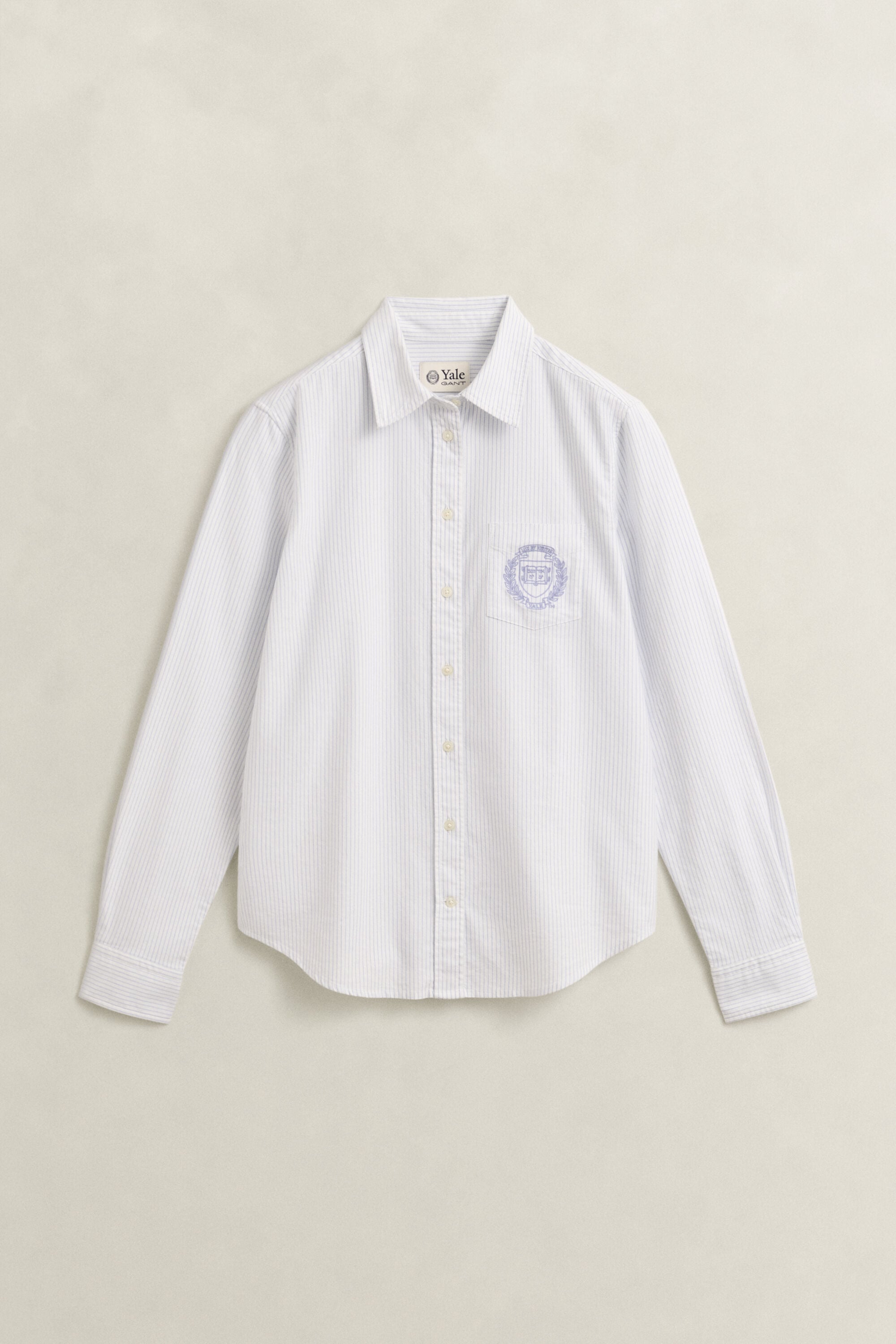 Gant x Yale randig oxfordskjorta.