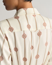 Mönstrad, kortärmad skjortklänning