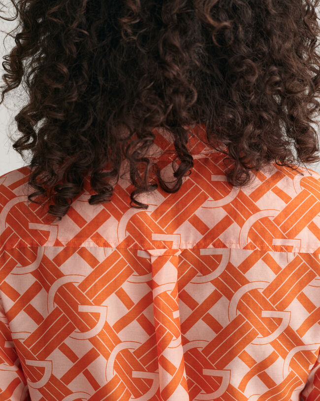 Regular fit skjorta i bomull och silke med G-mönster