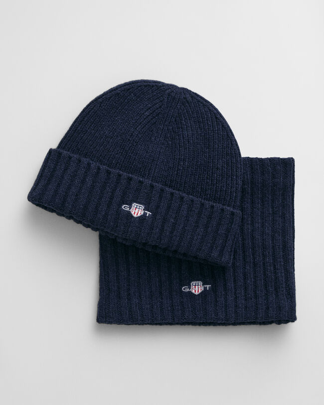 Kids set med m&ouml;ssa och sjalkrage i ull