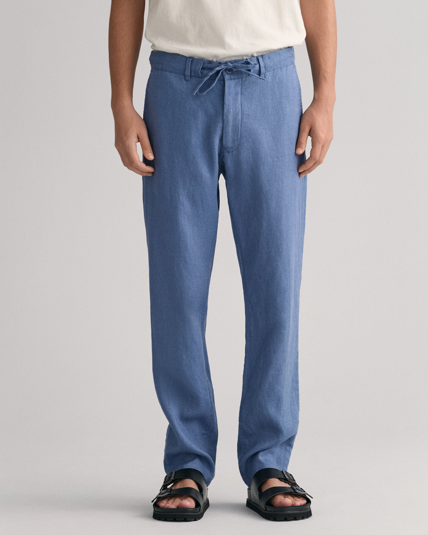 Relaxed fit linnebyxor med dragsko