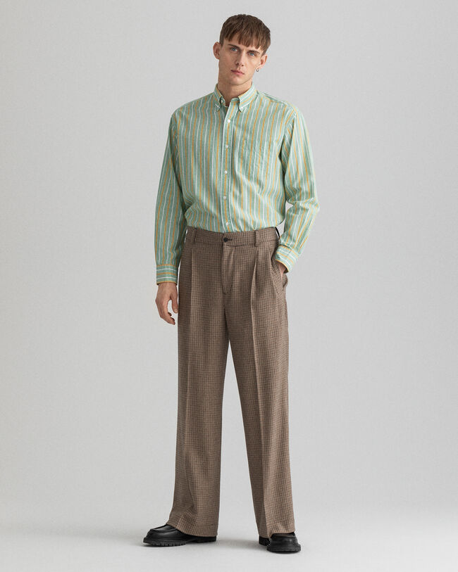 Rutiga kostymbyxor med pressveck