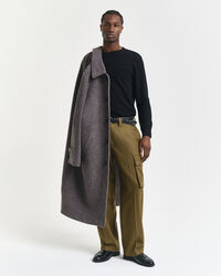 Rundhalsad tröja i extra fin merinoull