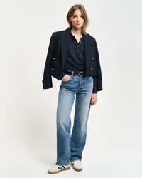 Långärmad pikétröja med sköld