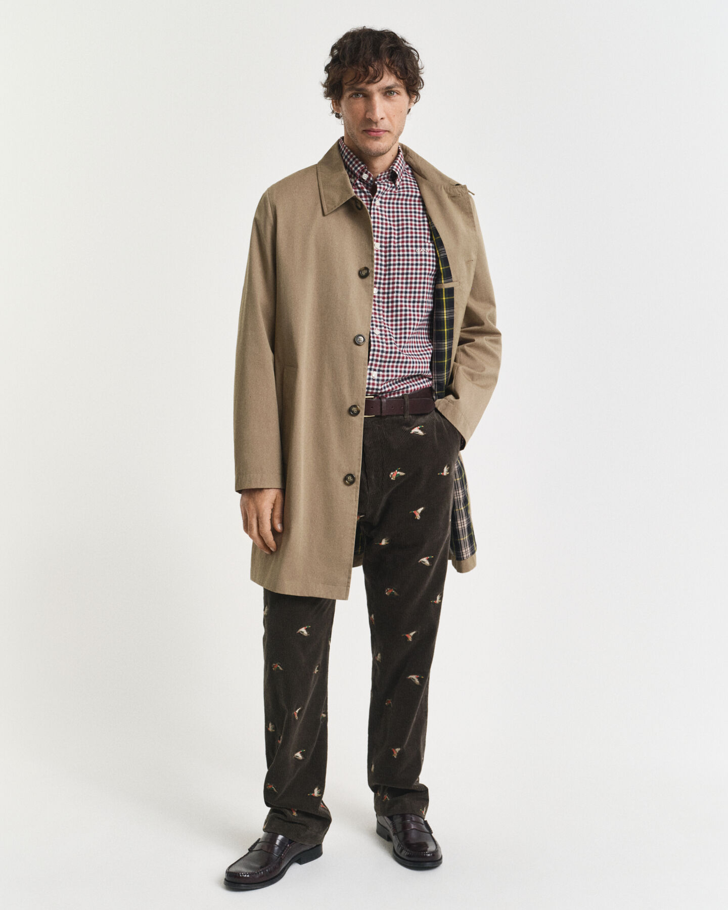 Regular fit ginghamvävd twillskjorta