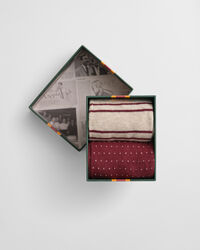 Tvåpack randiga och småprickiga strumpor i presentförpackning