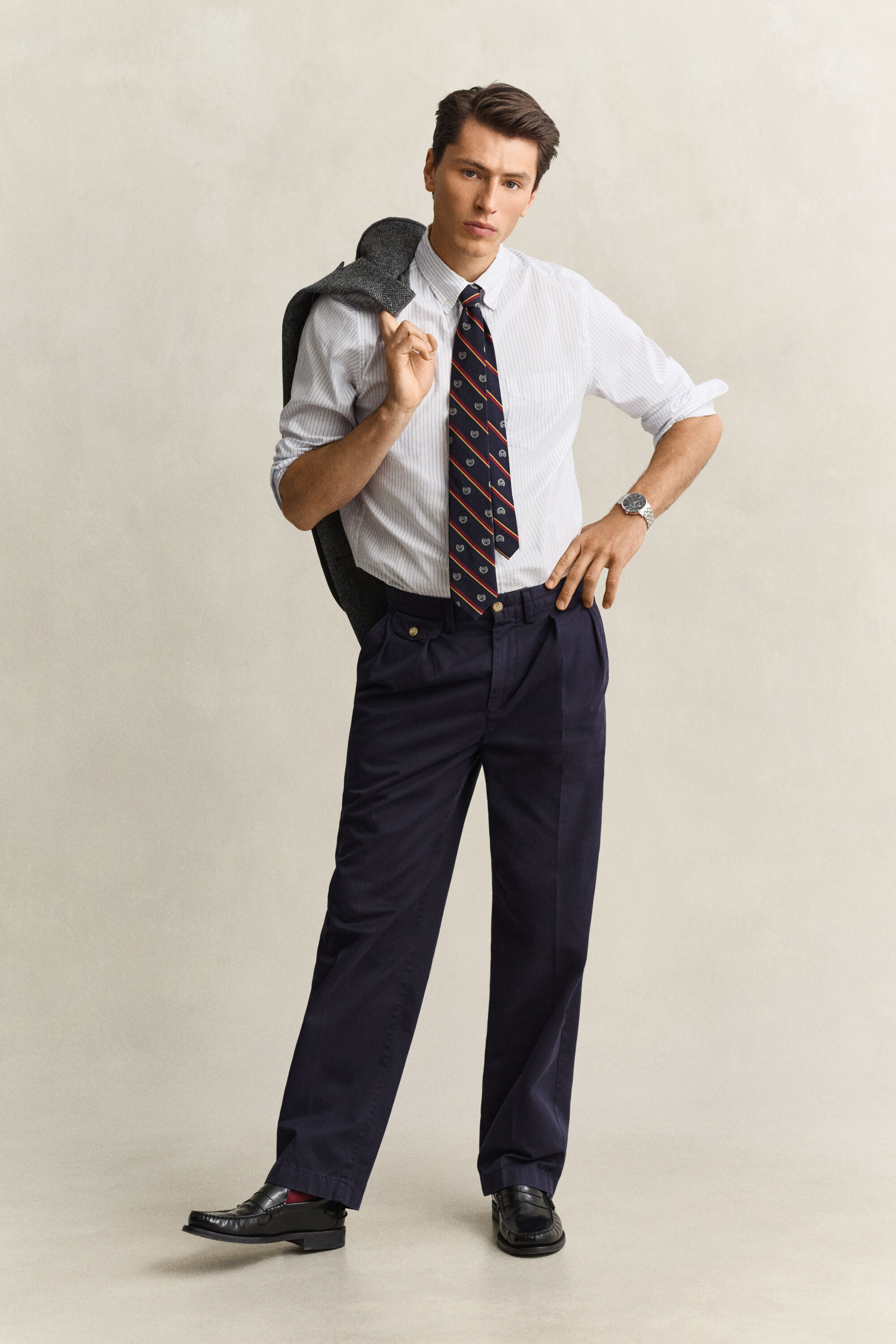 Gant x Yale randig oxfordskjorta