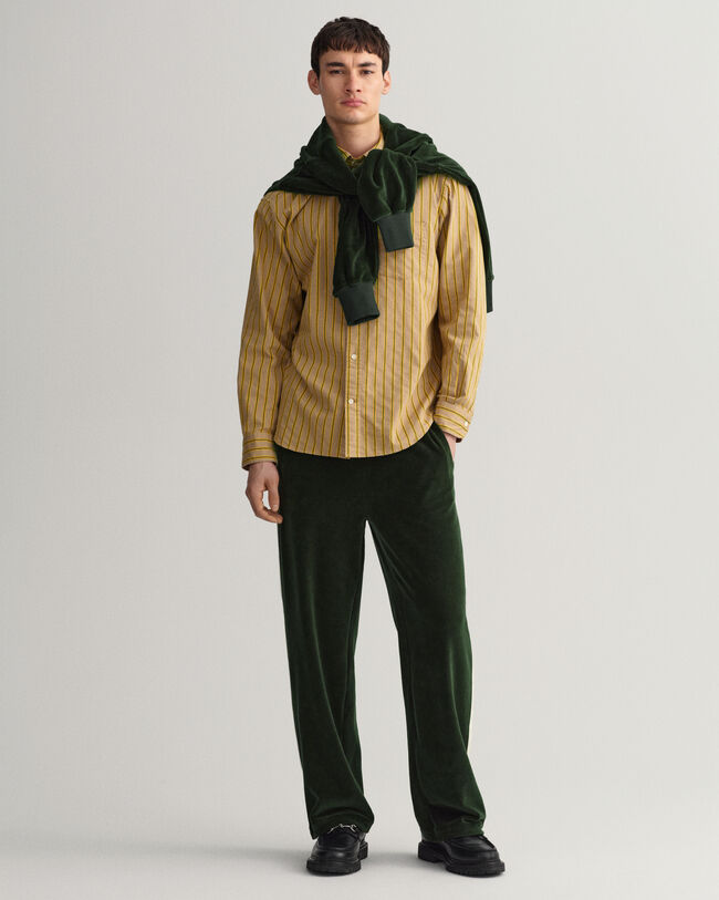 Relaxed fit dobbyvävd randig skjorta