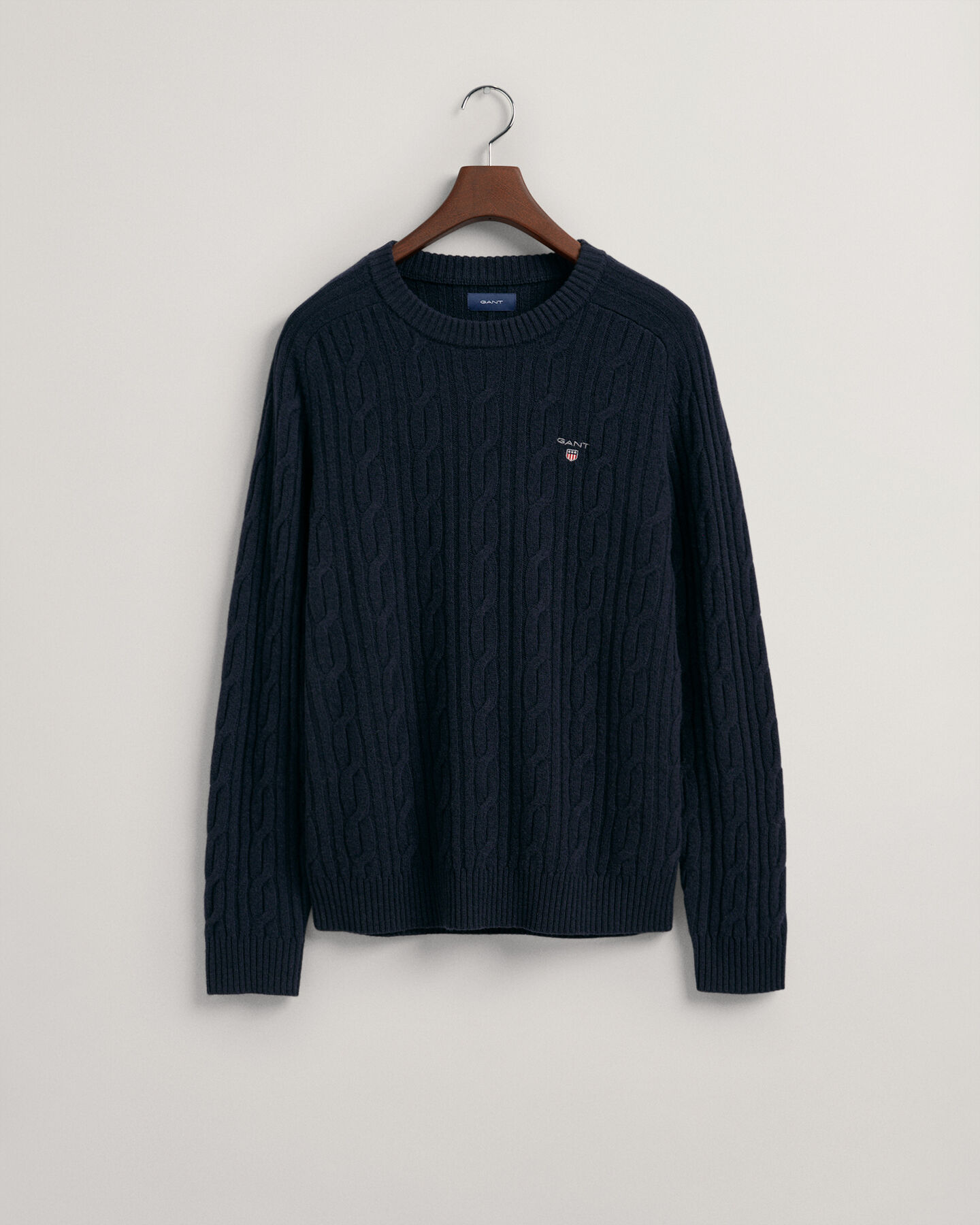 Kabelstickad crew neck ylletr&ouml;ja