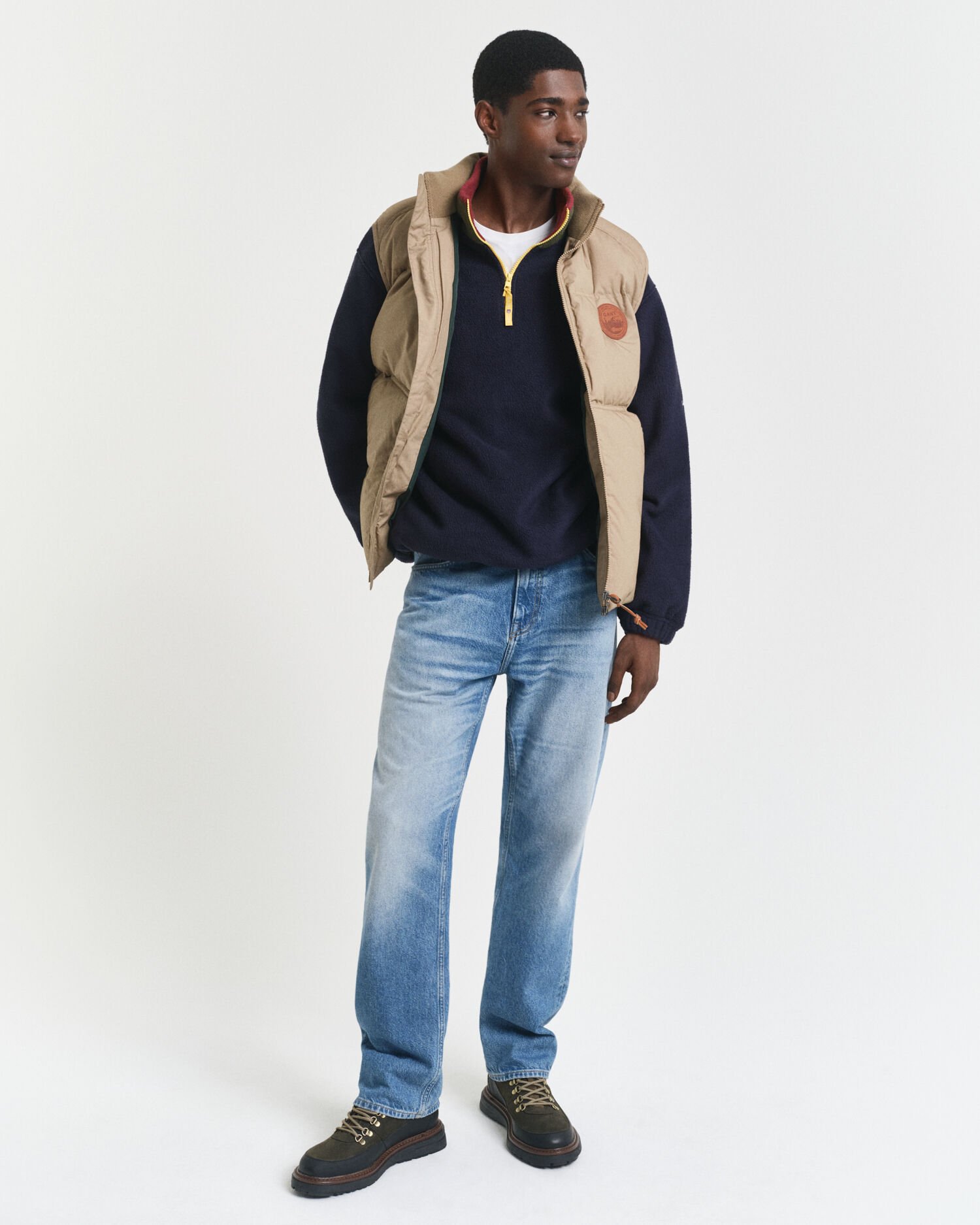 Fleecetröja med färgblock