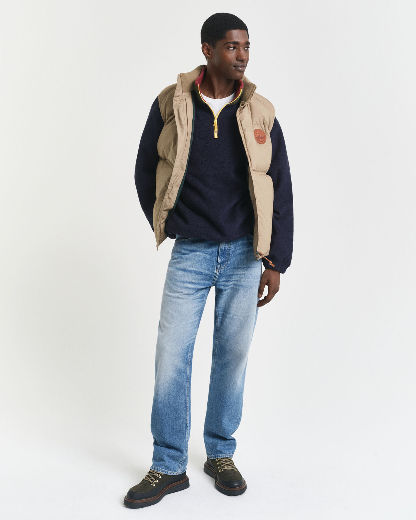 Fleecetröja med färgblock