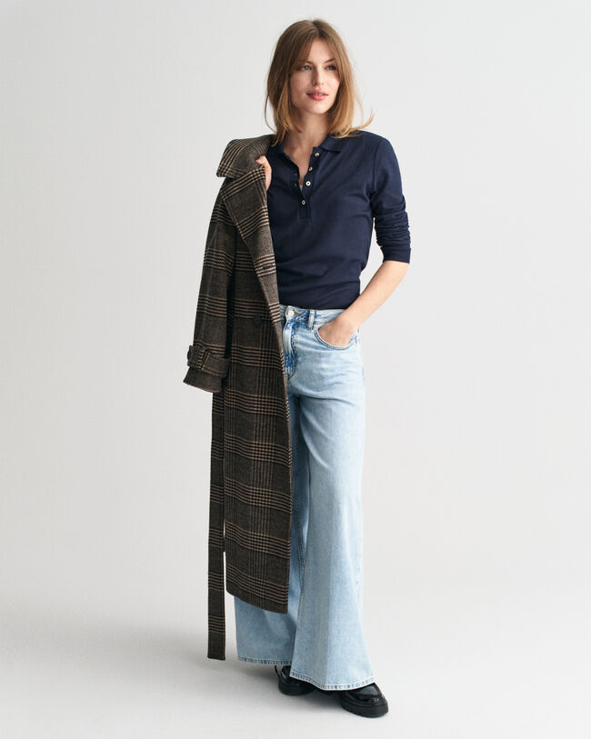 Sömlös långärmad pikétröja