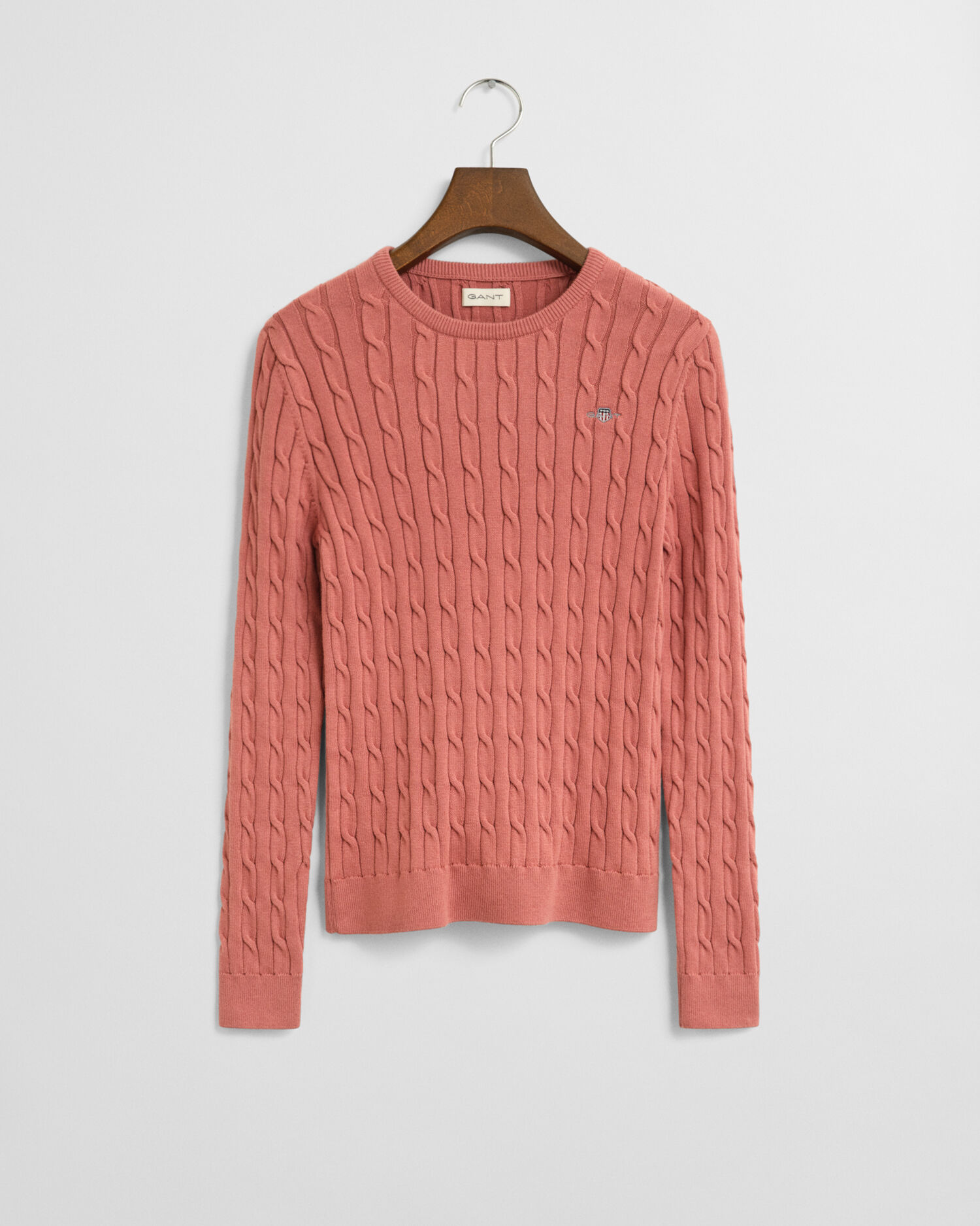 Teen Girls kabelstickad tröja i bomullsstretch med rund halsringning