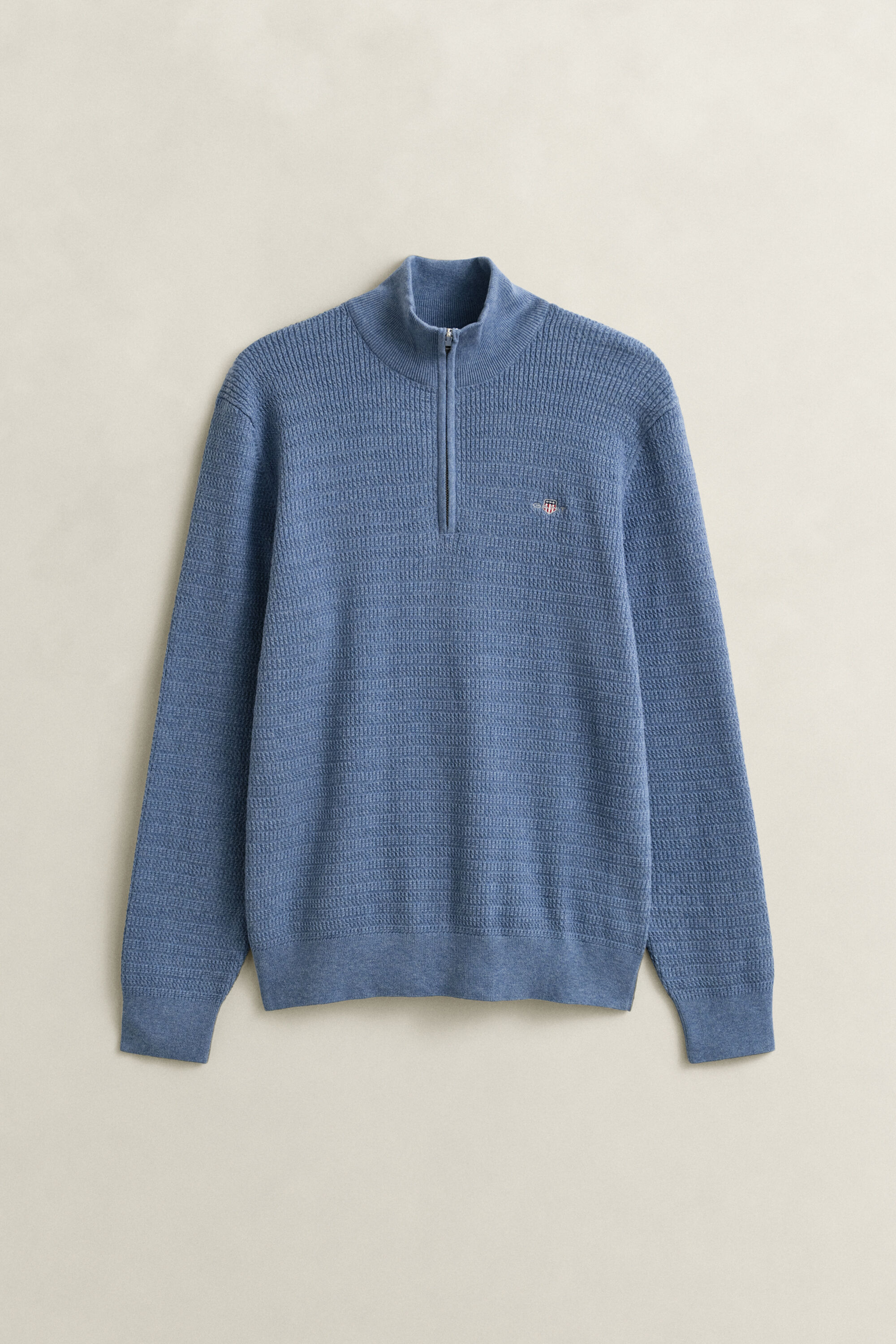 Minikabelstickad tröja med half-zip