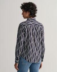 Regular fit Chain Print skjorta i bomullsvoile