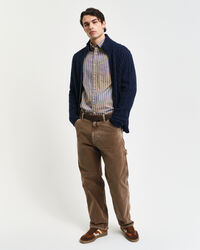 Kabelstickad cardigan med dragkedja