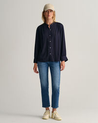 Relaxed fit blus med breda manschetter
