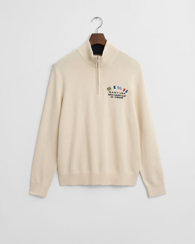 Tr&ouml;ja med half-zip och marina flaggor