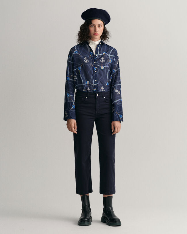 Färgade cropped vida jeans