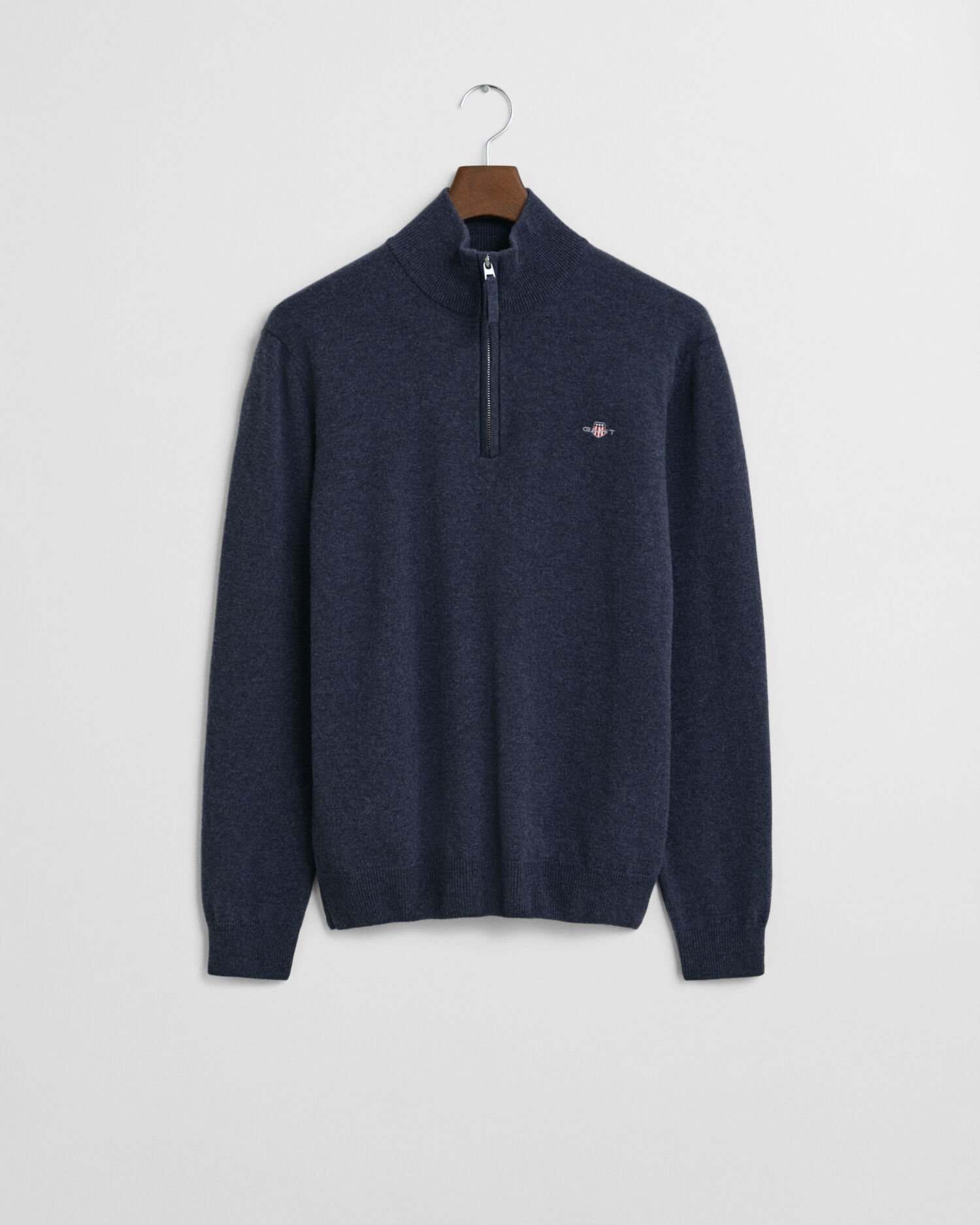 Tröja i superfin lammull med half-zip