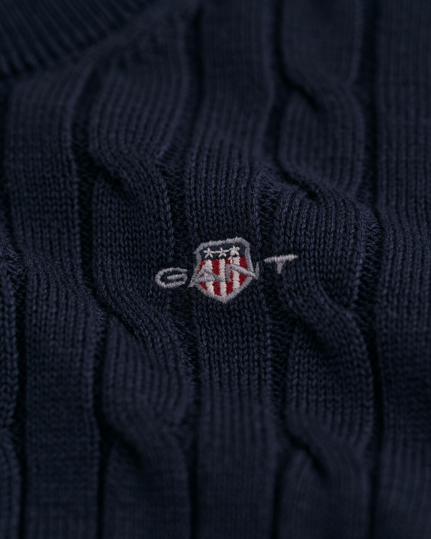 Kids Shield kabelstickad bomullströja med rund hals