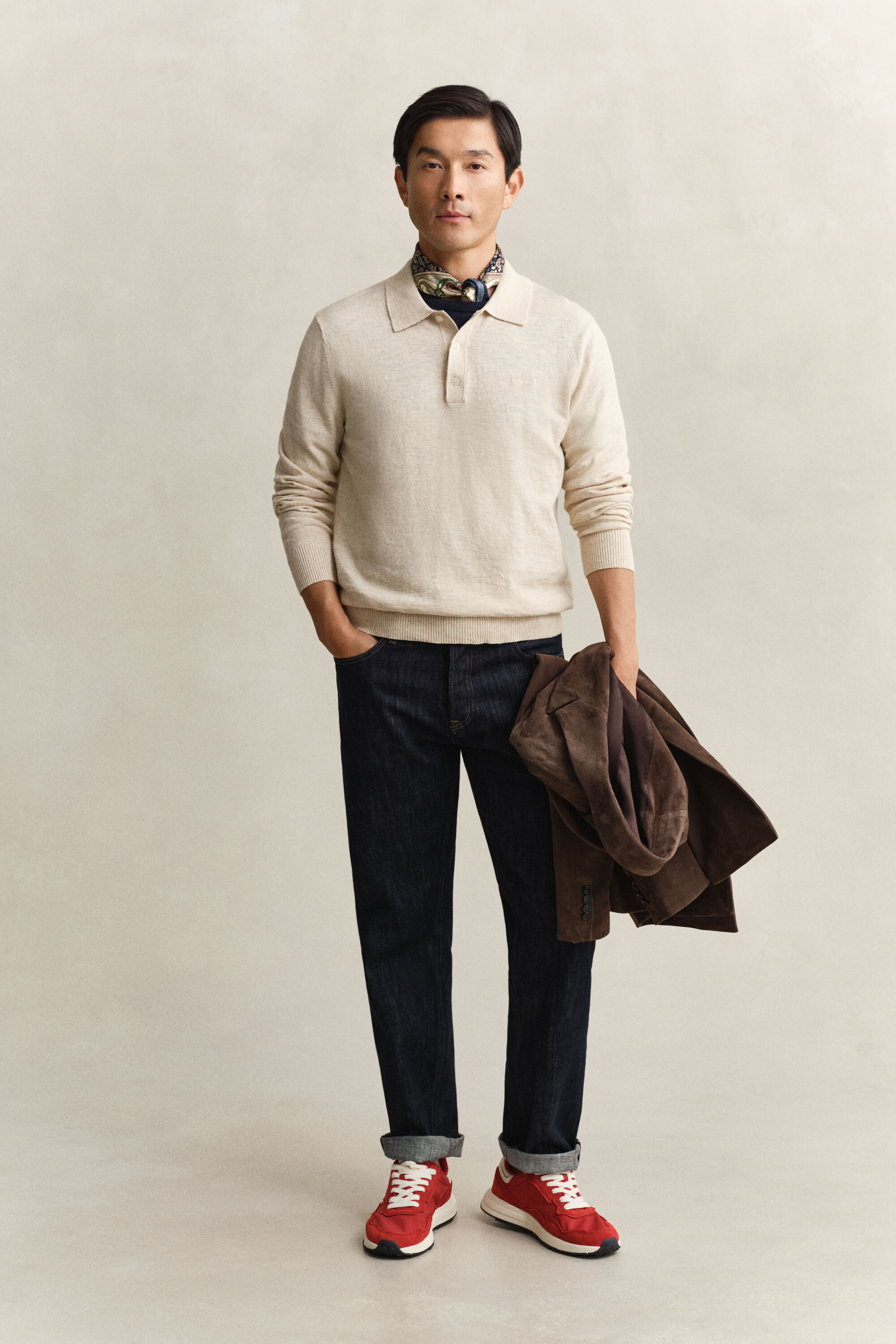 Pikétröja i grovspunnen bomullsblandning