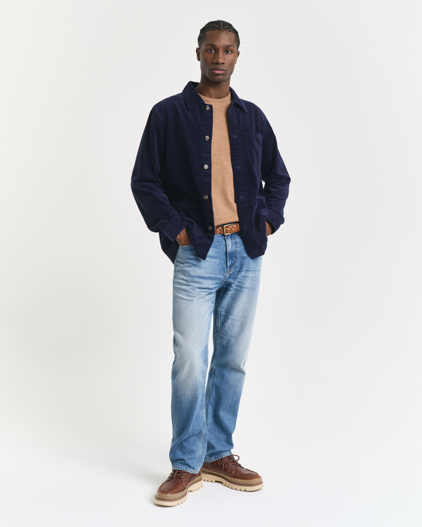 Rundhalsad tröja i extra fin merinoull