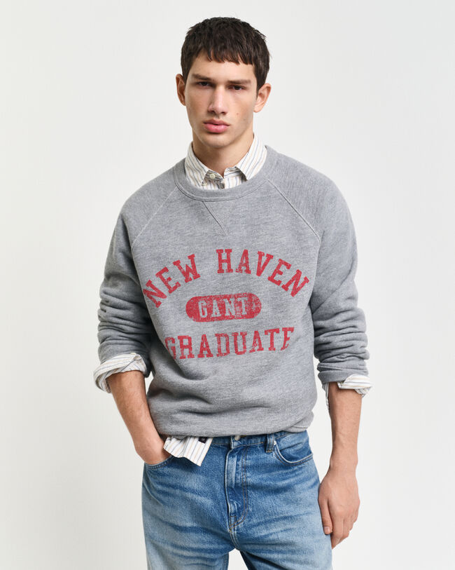 Graphic rundhalsad sweatshirt