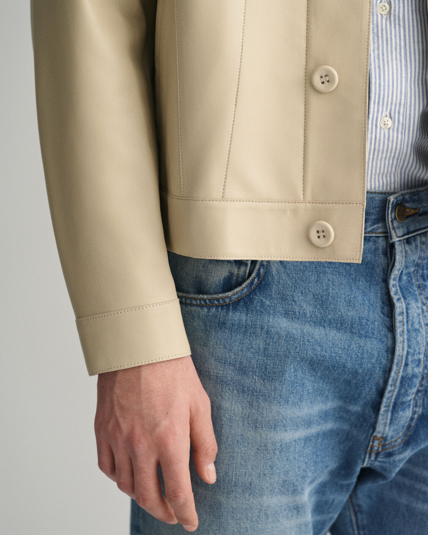 Truckerjacka i skinn