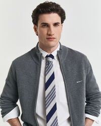 Kofta i bomullspiké med dragkedja