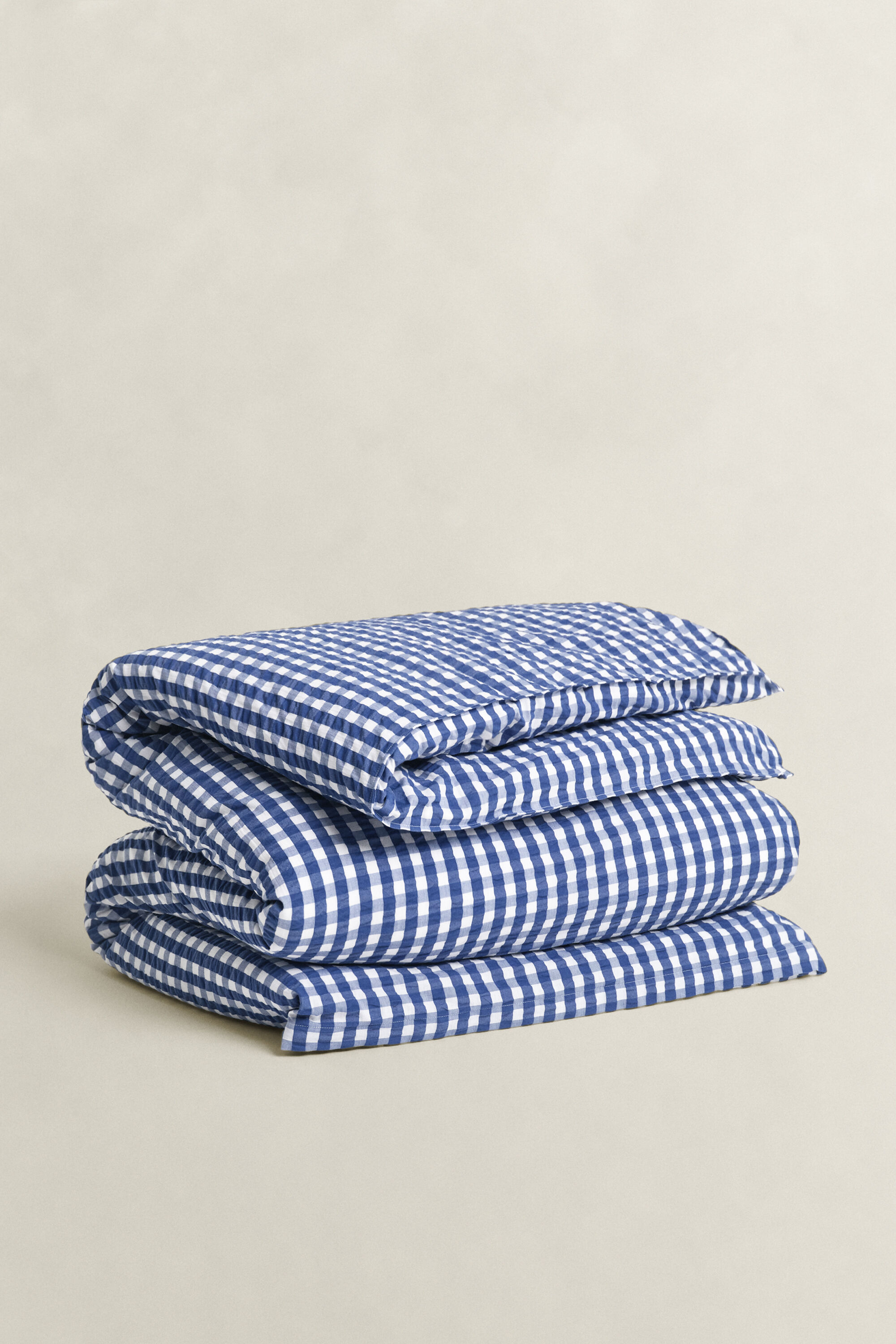 Rutigt påslakan i bäckebölja, dubbel