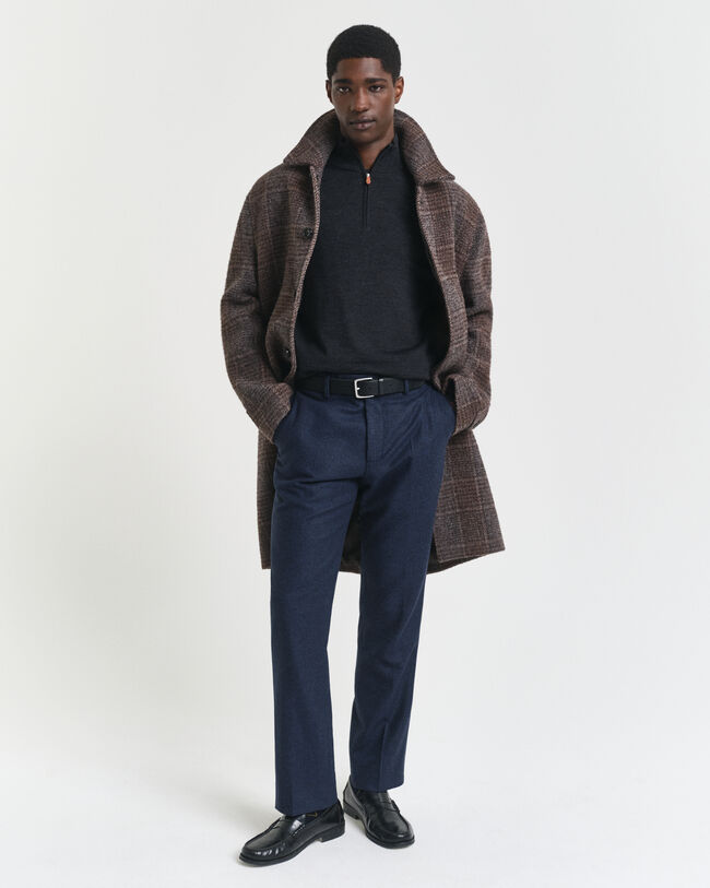 Tröja med half-zip i extra fin merinoull