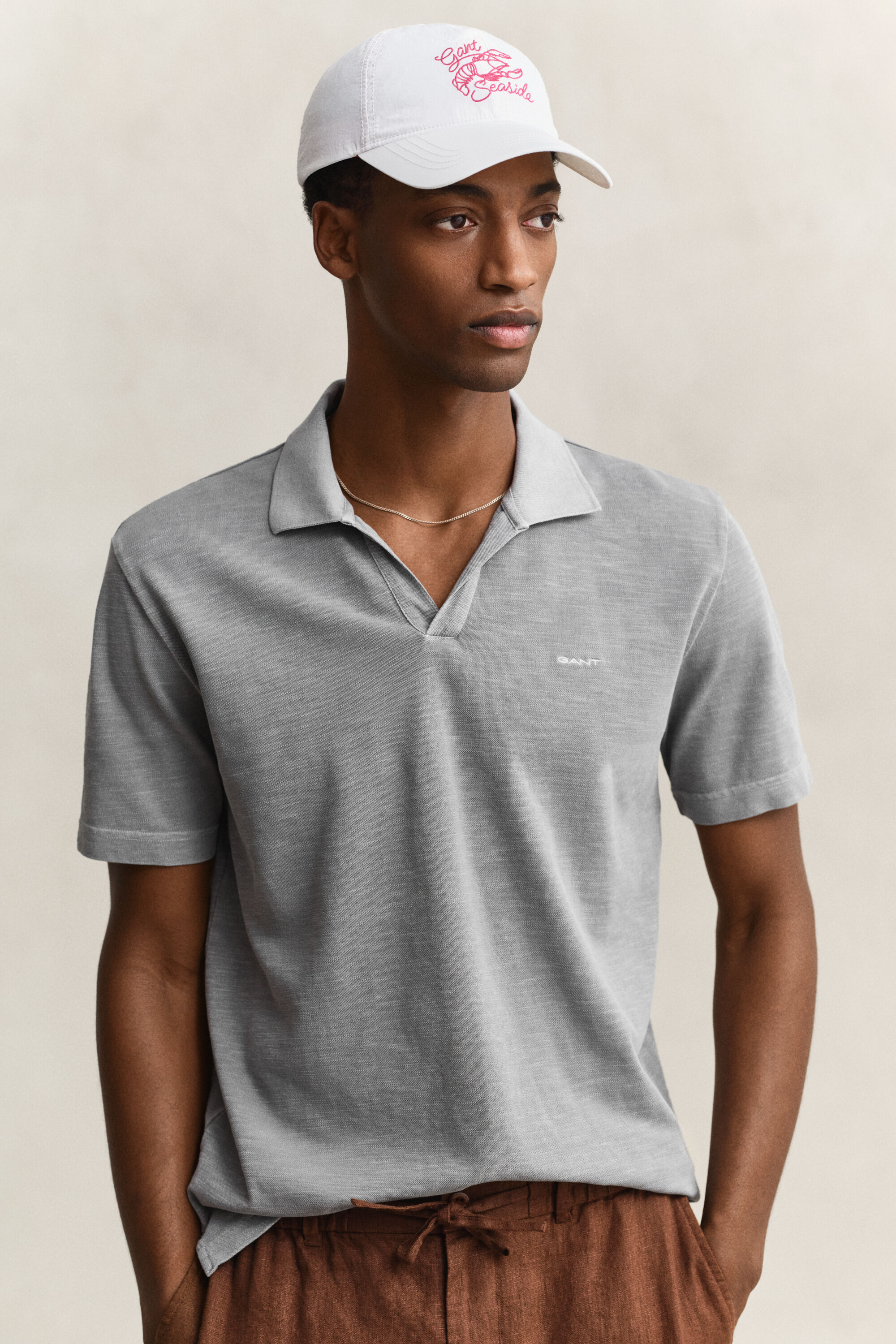 Krinklad keps med tryck