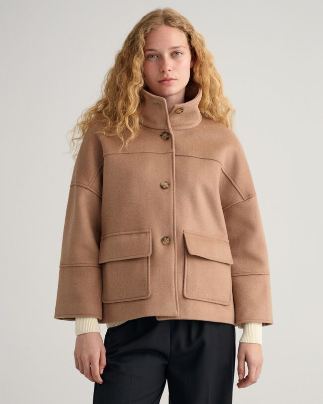 Cropped jacka i ullblandning