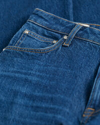 Kort jeans med raka ben