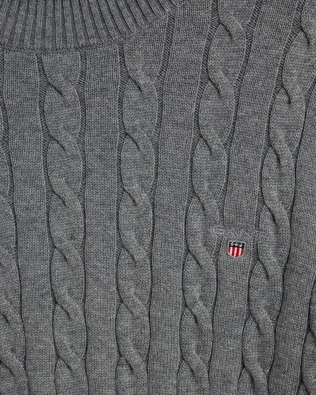 Kabelstickad polotr&ouml;ja i bomull