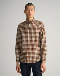 Regular fit skotskrutig poplinskjorta