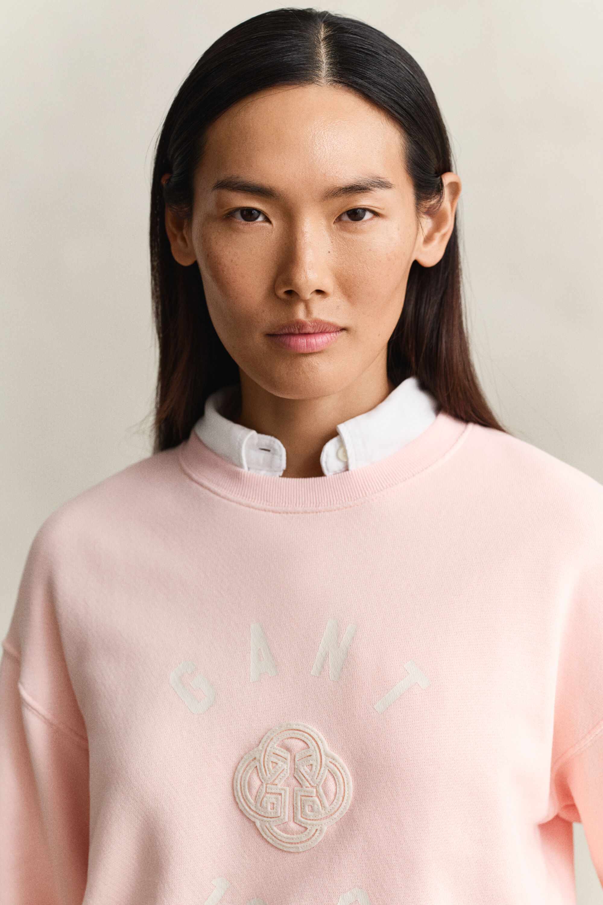 Rundhalsad sweatshirt med tryck