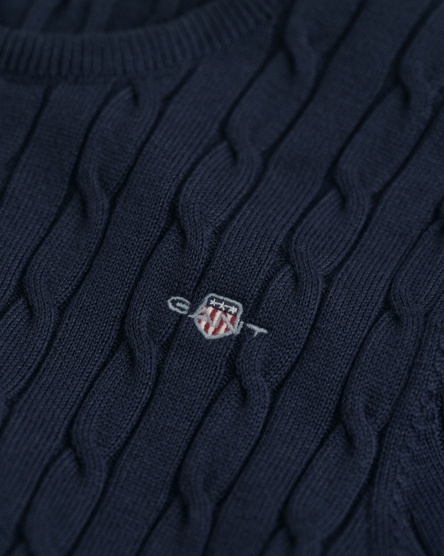 Teen Girls kabelstickad kortärmad tröja i bomullsstretch