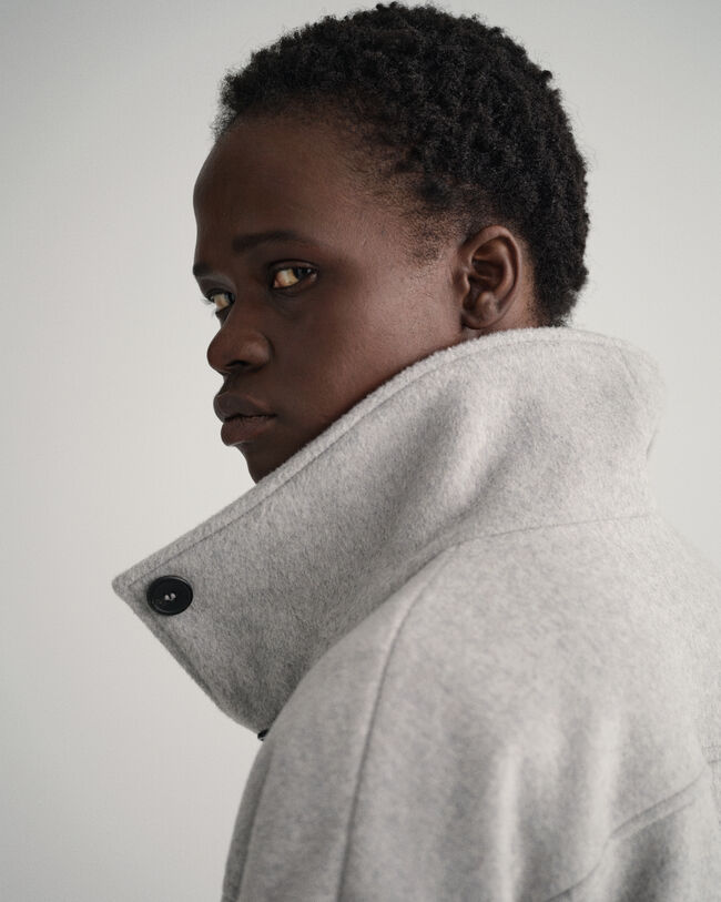 Cropped jacka i ullblandning