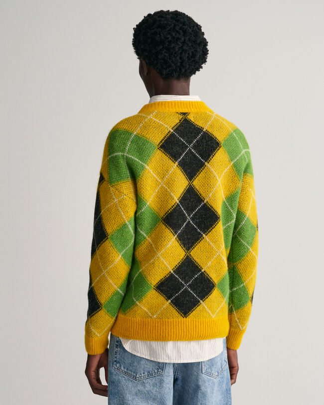 Furry Argyle crew neck tr&ouml;ja