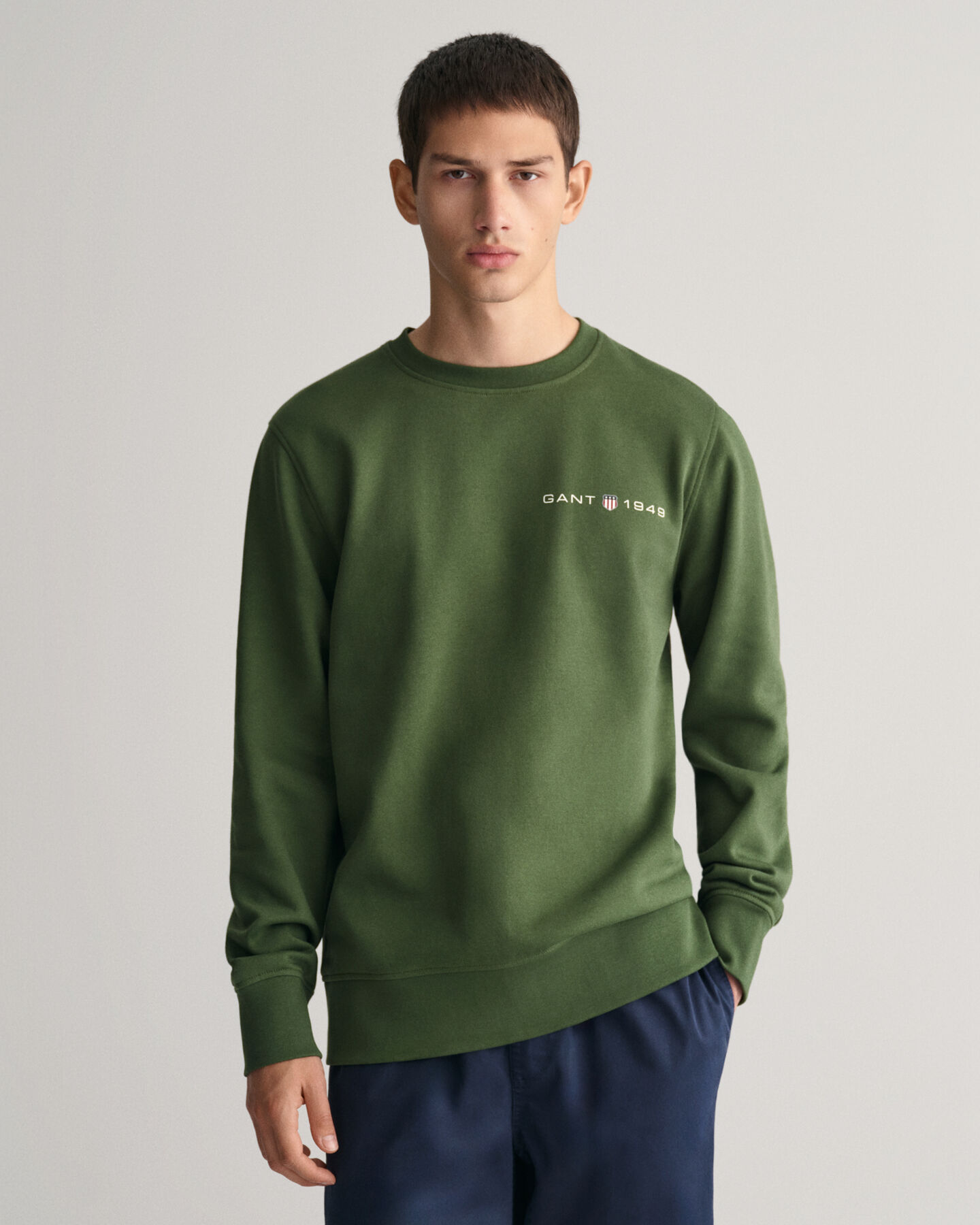 Rundhalsad sweatshirt med tryck