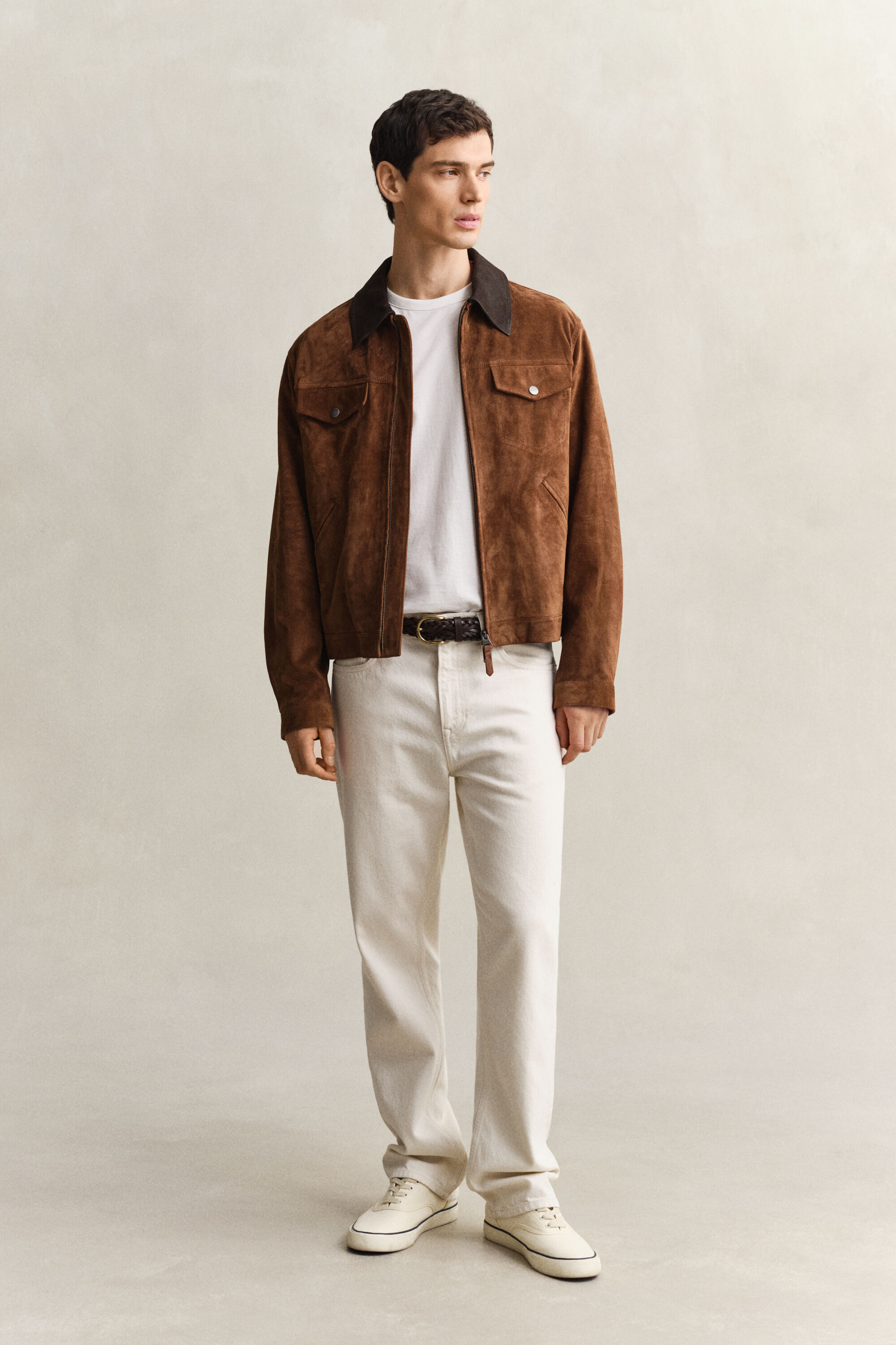 Straight fit jeans i écru