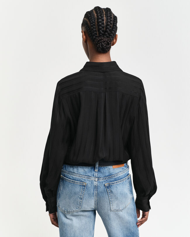 Regular fit randig sidenskjorta